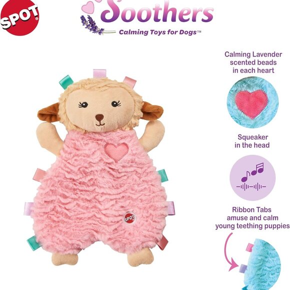 Soothers- Tabbie Lambie Dog Toy-Separation Anxiety Toys for Dogs, Stuffing Free, - Picture 3 of 9